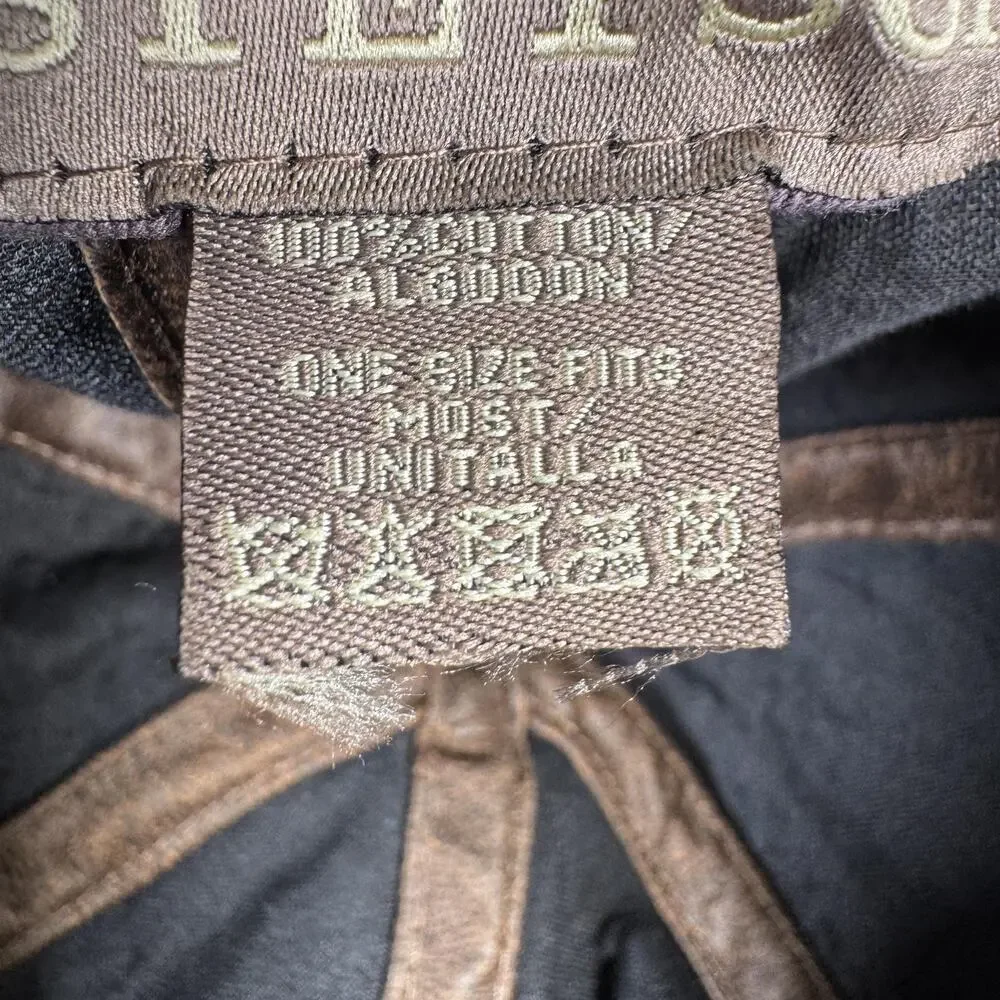 Stetson Hat Cap Strap Back One Size Mens Black Brown Corduroy Distressed Bill‎